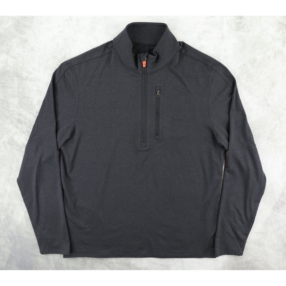 Bluffworks Blaze Athletic Pullover Mens Medium M Grey Quarter Zip Tech Shirt